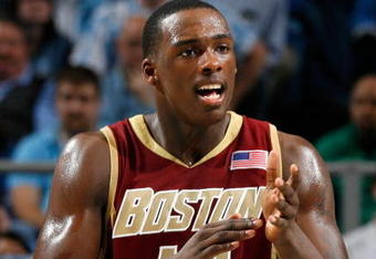CHAPEL HILL, NC - JANUARY 4: Rakim Sanders #15 of the Boston College Eagles reacts after a play during their game against the North Carolina Tar Heels on January 4, 2009 at the Dean E. Smith Center in Chapel Hill, North Carolina. The Boston College Eagles defeated the North Carolina Tar Heels 85-78. (Photo by Kevin C. Cox/Getty Images)